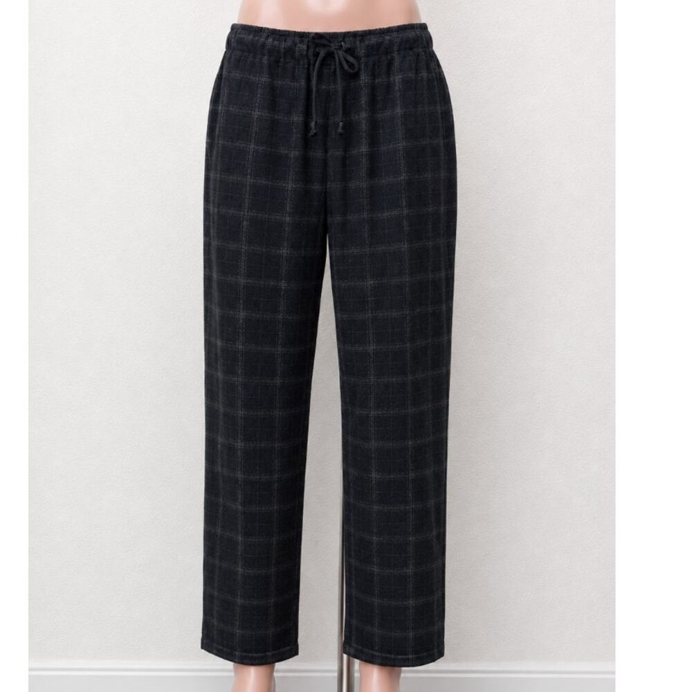 The Group Babaton Women’s Black Plaid Jogger Trousers US XS Drawstring